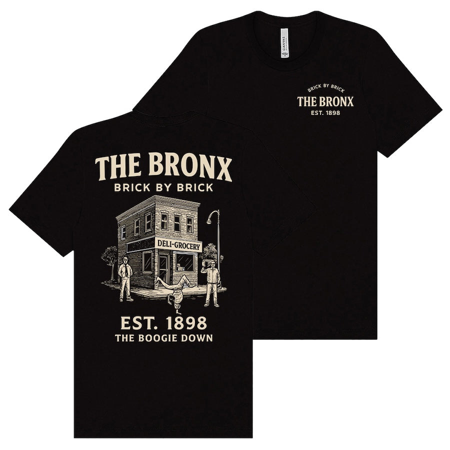 The Bronx: EST. 1898 The Boogie Down Architecture Black T-Shirt、mySite、vikingsvslions