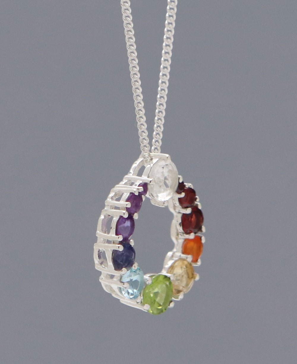 Chakra Circle Pendant Necklace, Sterling Silver、mySite、topwebapps