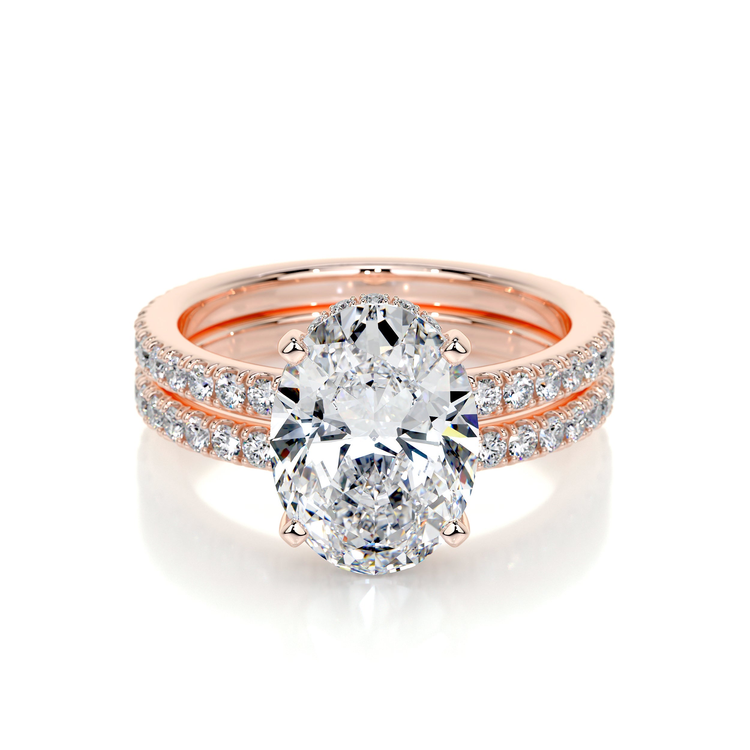Lucy Lab Grown Diamond Bridal Set - 14K Rose Gold、mySite、hinf8tx79