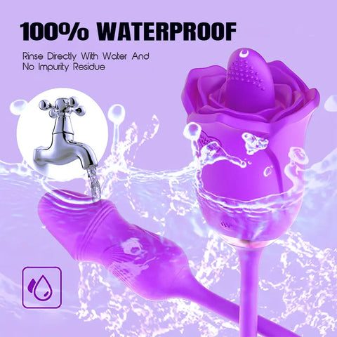 Purple Rose Tongue Vibrator Wand
