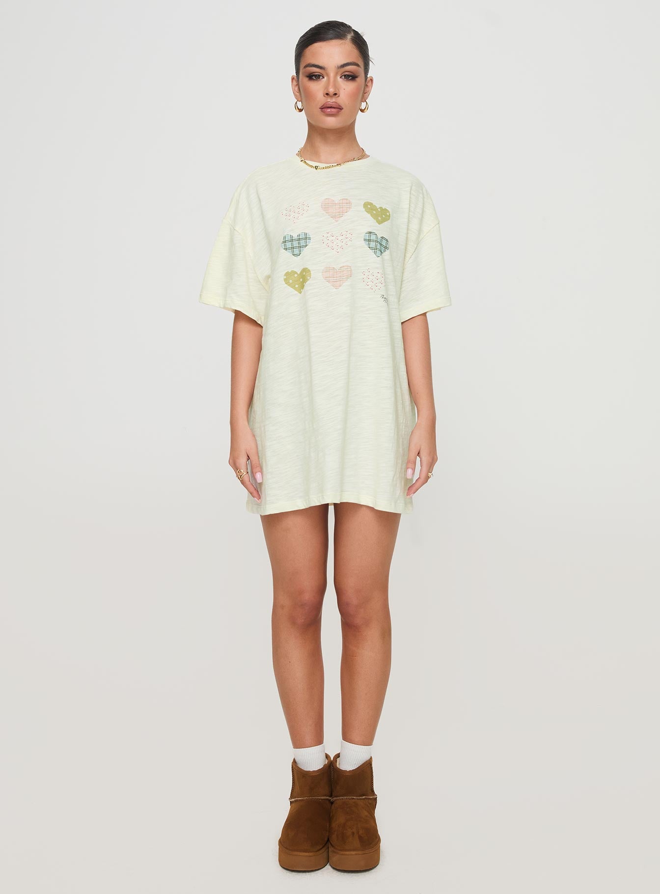 Heart Strong Nightie Sleep Dress Multi、mySite、solidvoid