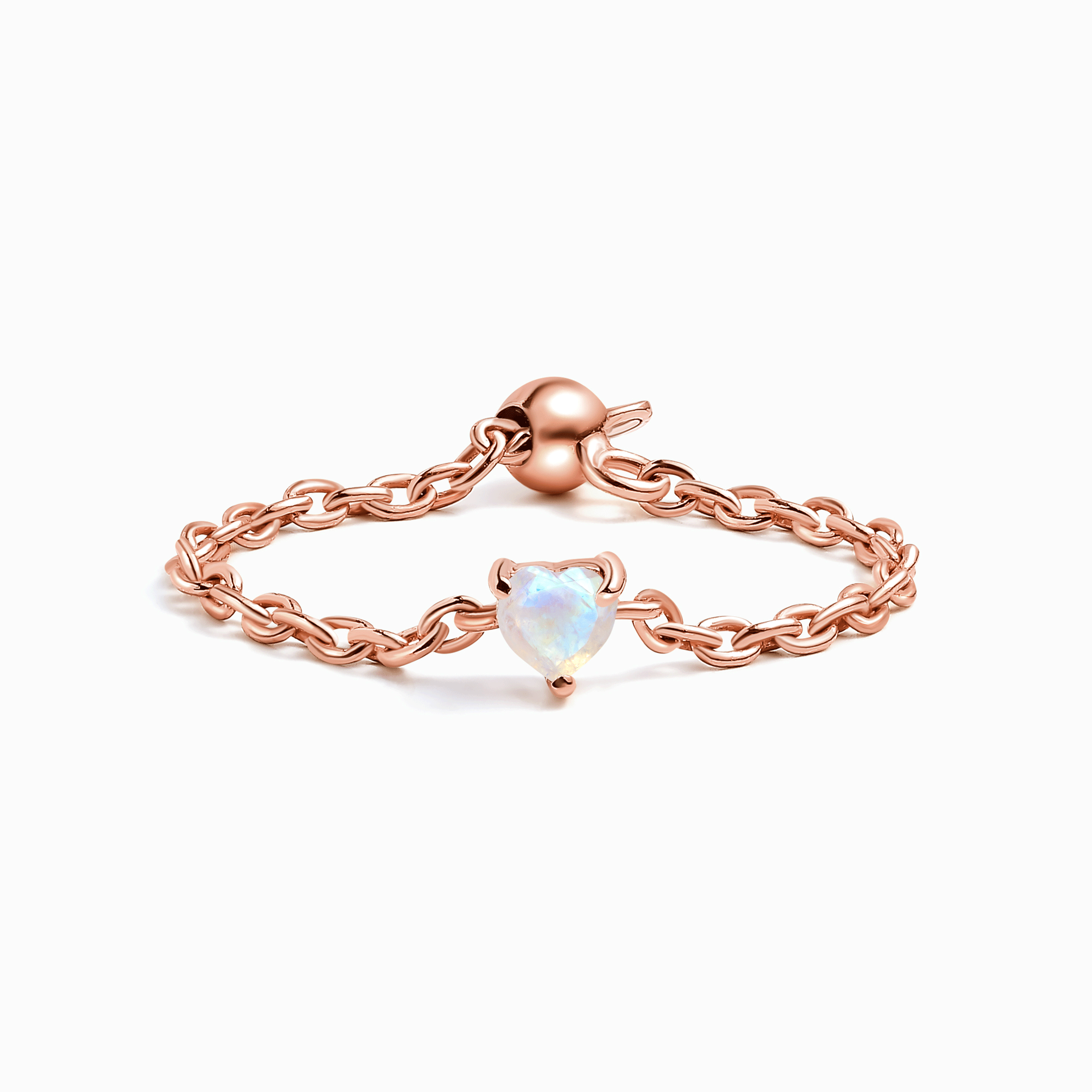 Moonstone Adjustable Chain Ring - Love、mySite、hinf8tx79