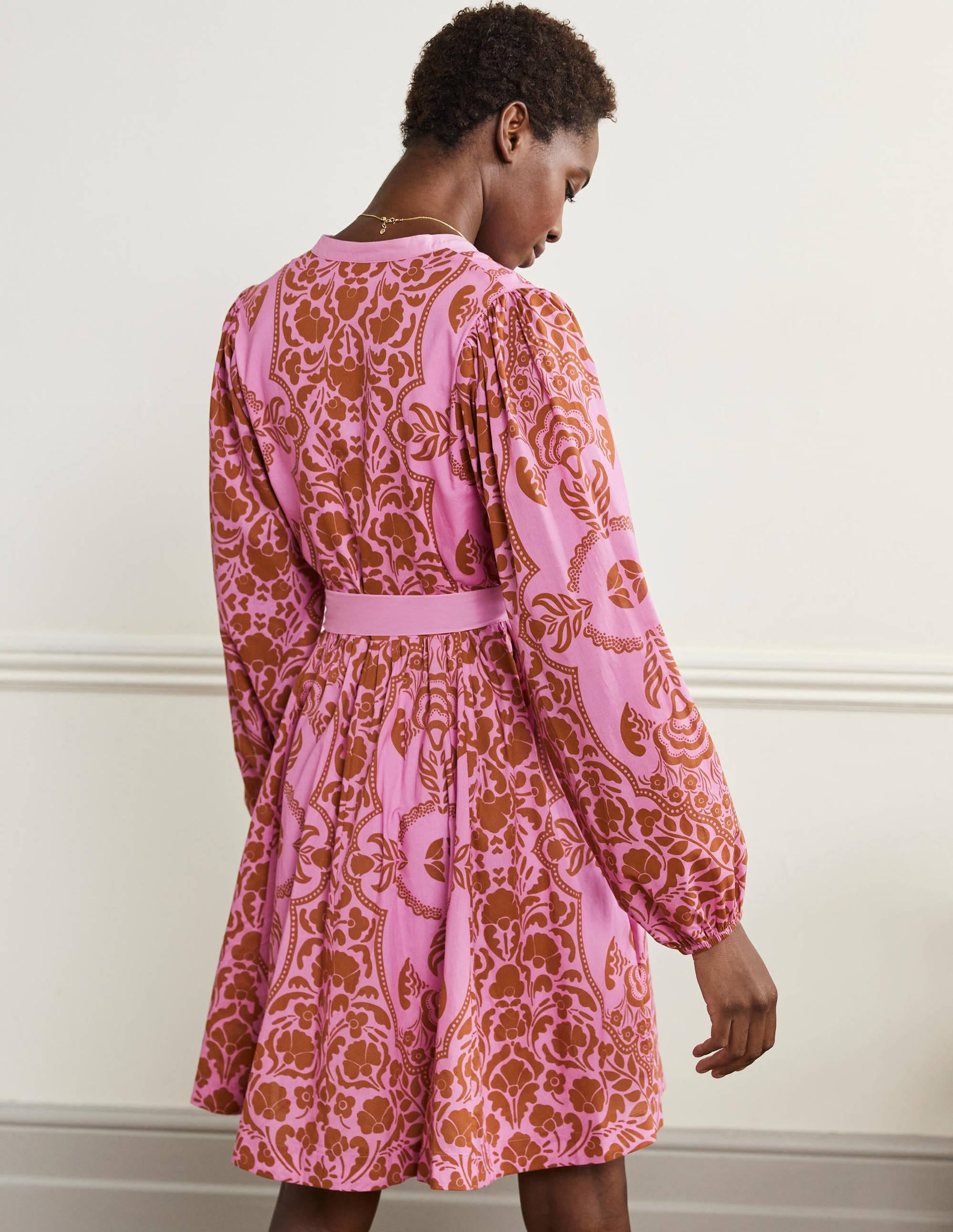  Notch Neck Cotton Dress-Orchid Petal, Passion Bloom、mySite、ashleygrahame