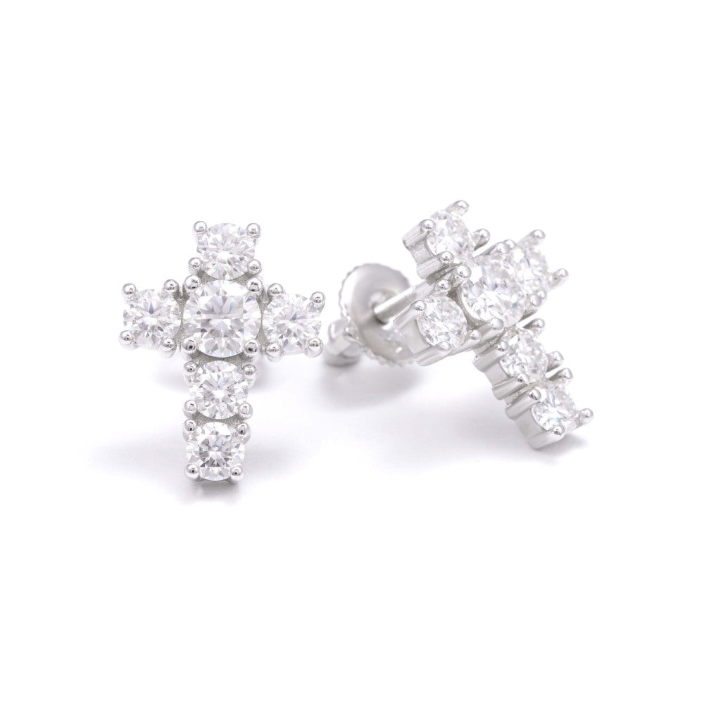 Medium Cross Moissanite Earrings 14K Gold、mySite、hinf8tx79