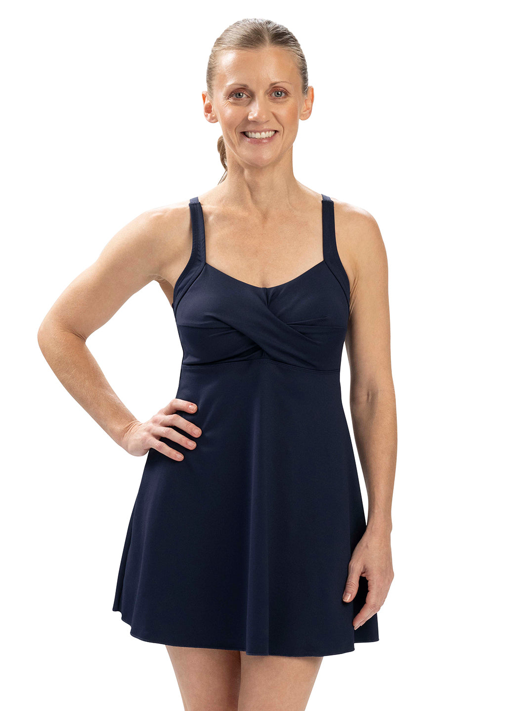 Dolfin Women's Aquashape Solid Deep Scoop Swim Dress、mySite、noshort