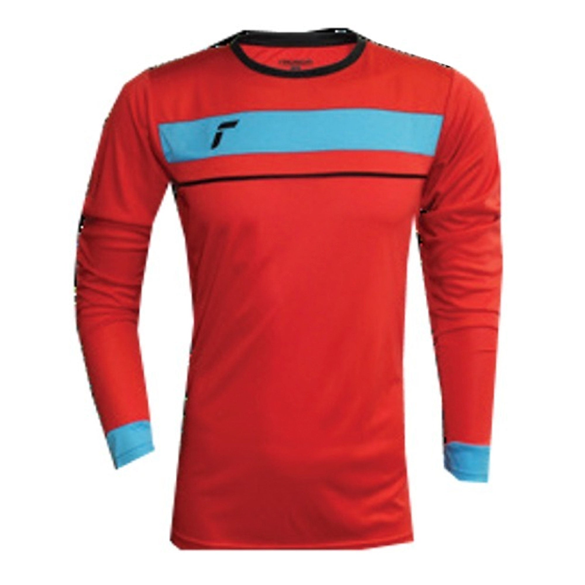 Reusch Men's Long Sleeve Padded Goalkeeper Jersey Red/Aqua Blue、mySite、noshort