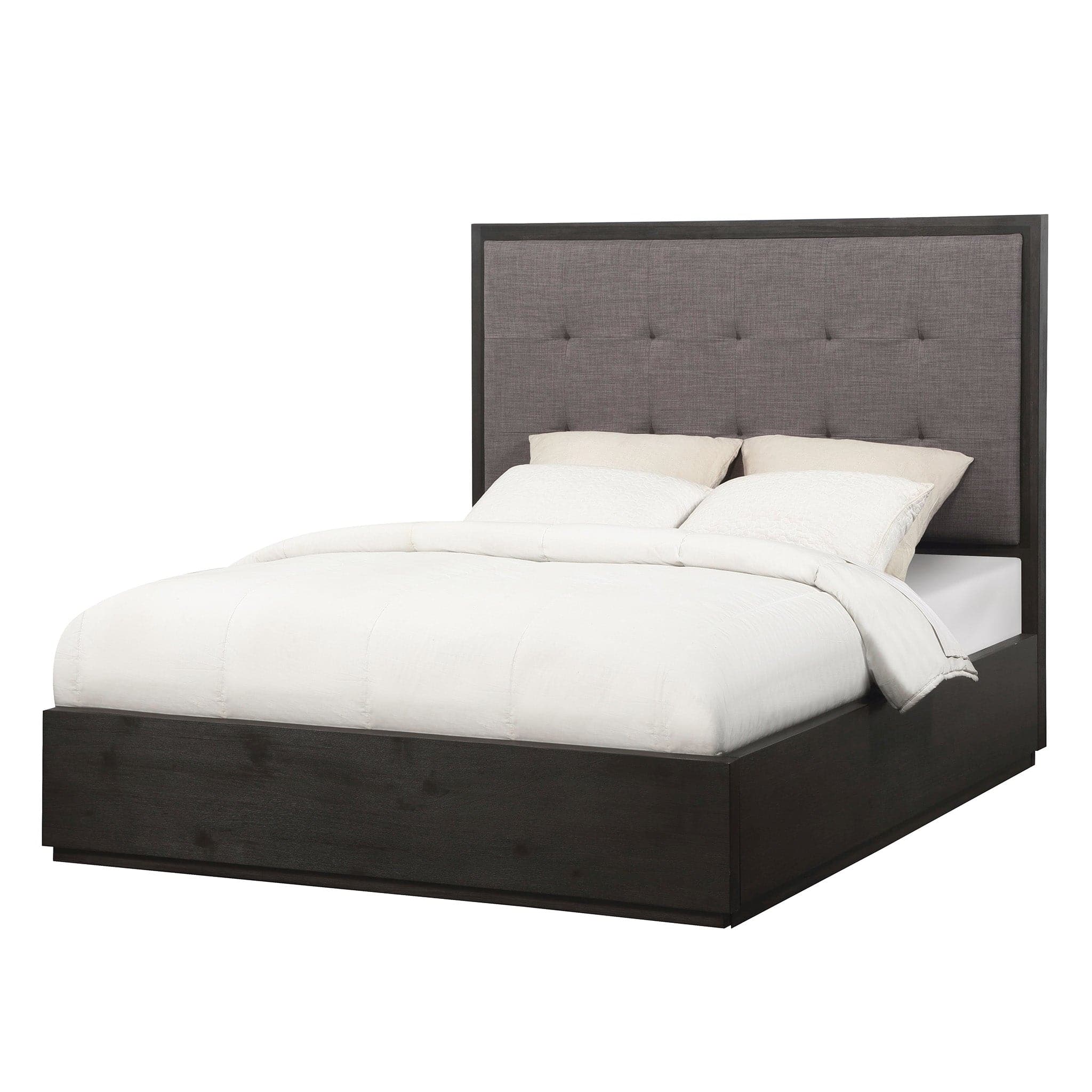 Oxford Upholstered Platform Storage Bed with Footboard Storage、mySite、neckold