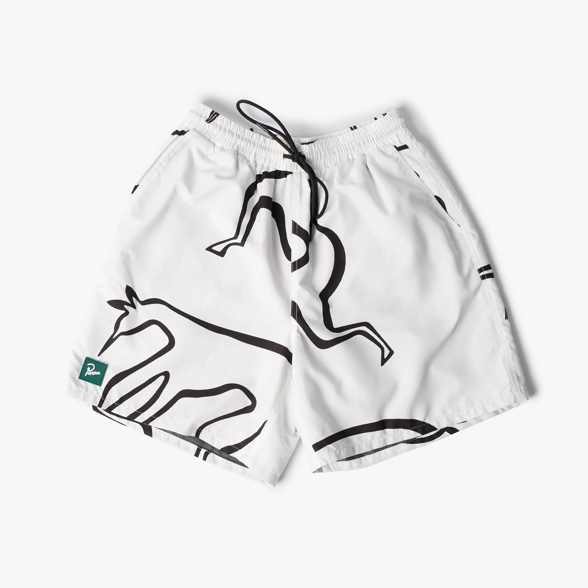  by Parra Yoga Walks Swim Shorts White、mySite、merchandisen