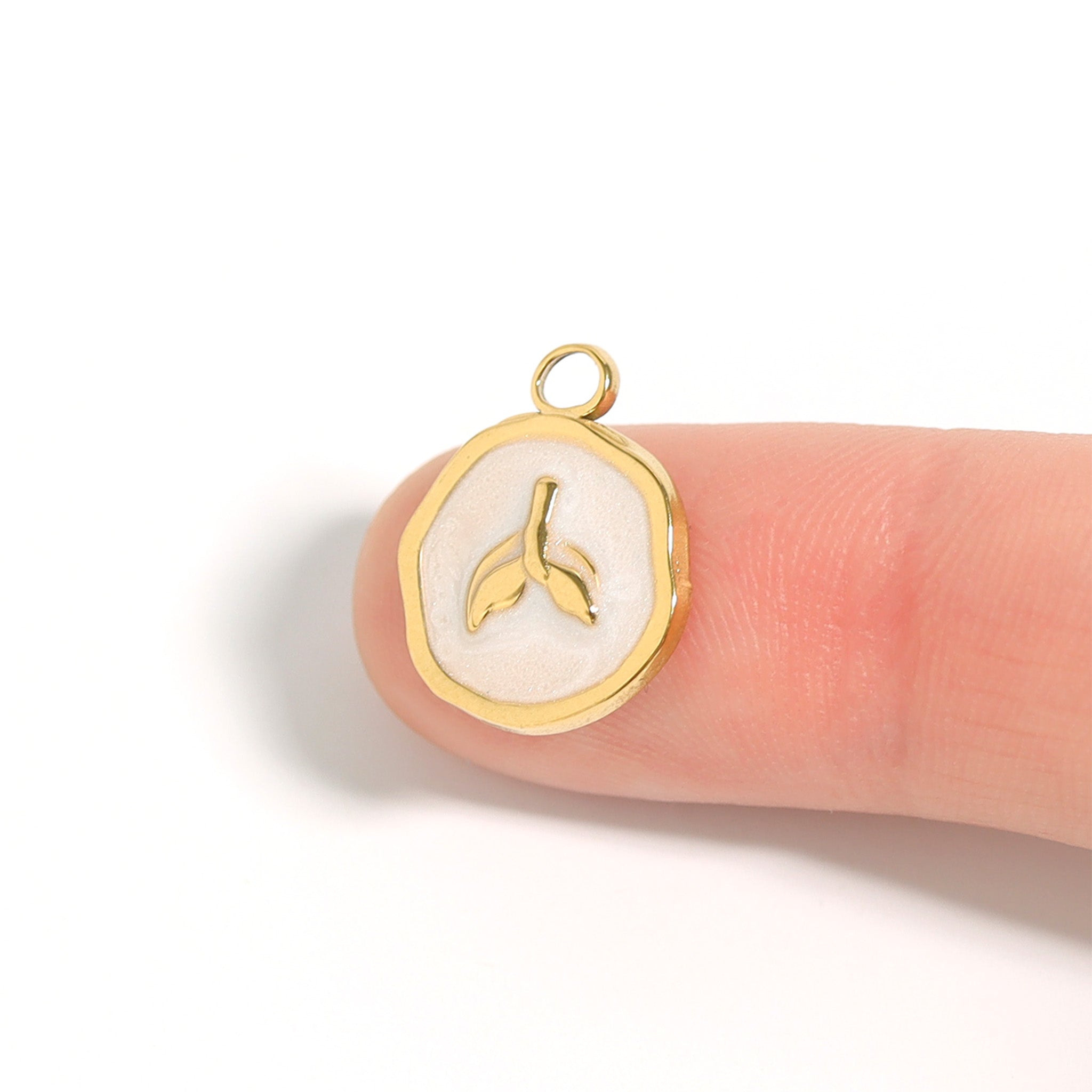 18K Gold PVD Whale Tail Epoxy Charm / PDL0227、mySite、dreamappss