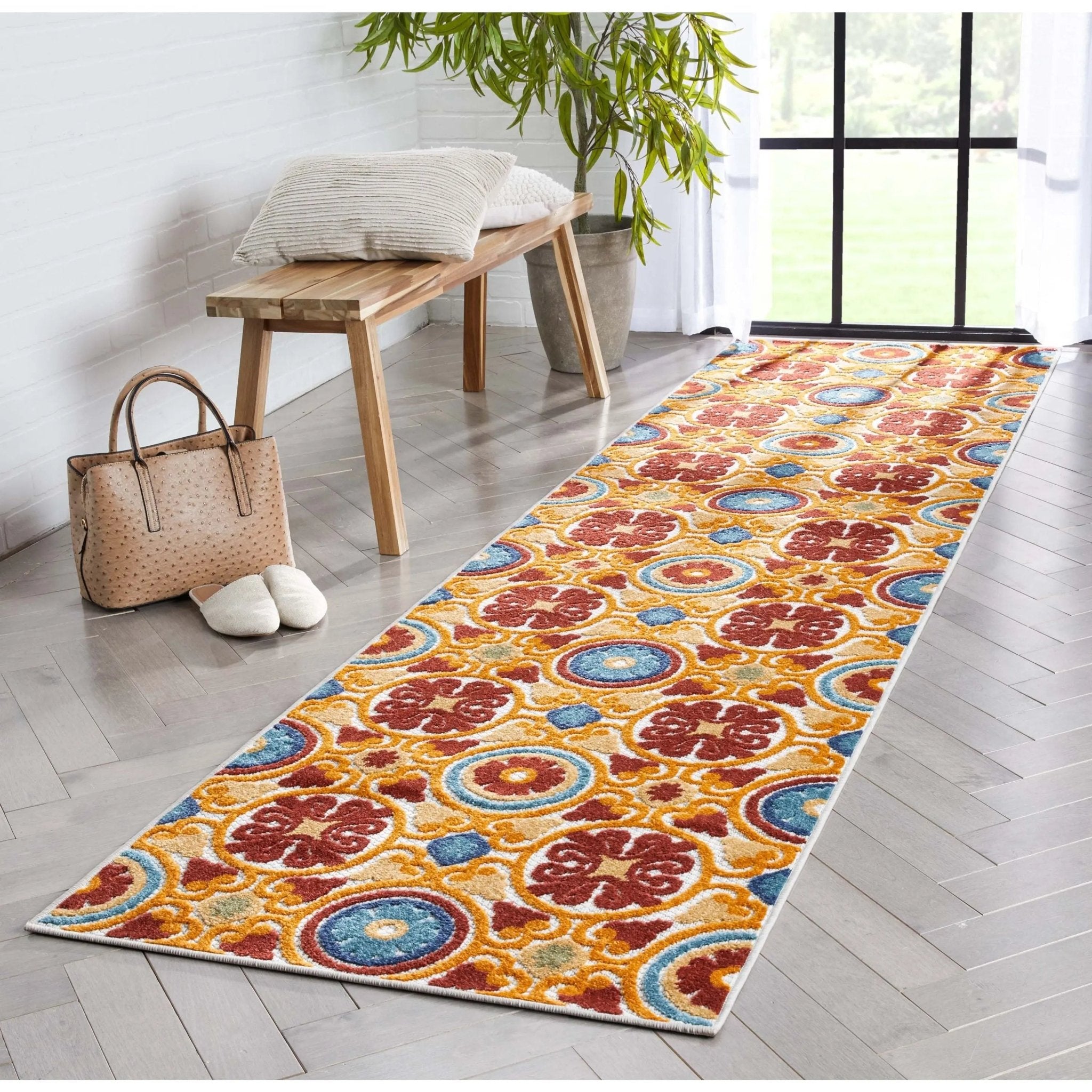 Audun Modern Geometric Indoor/Outdoor Red High-Low Rug、mySite、gigharbornorthrealestate