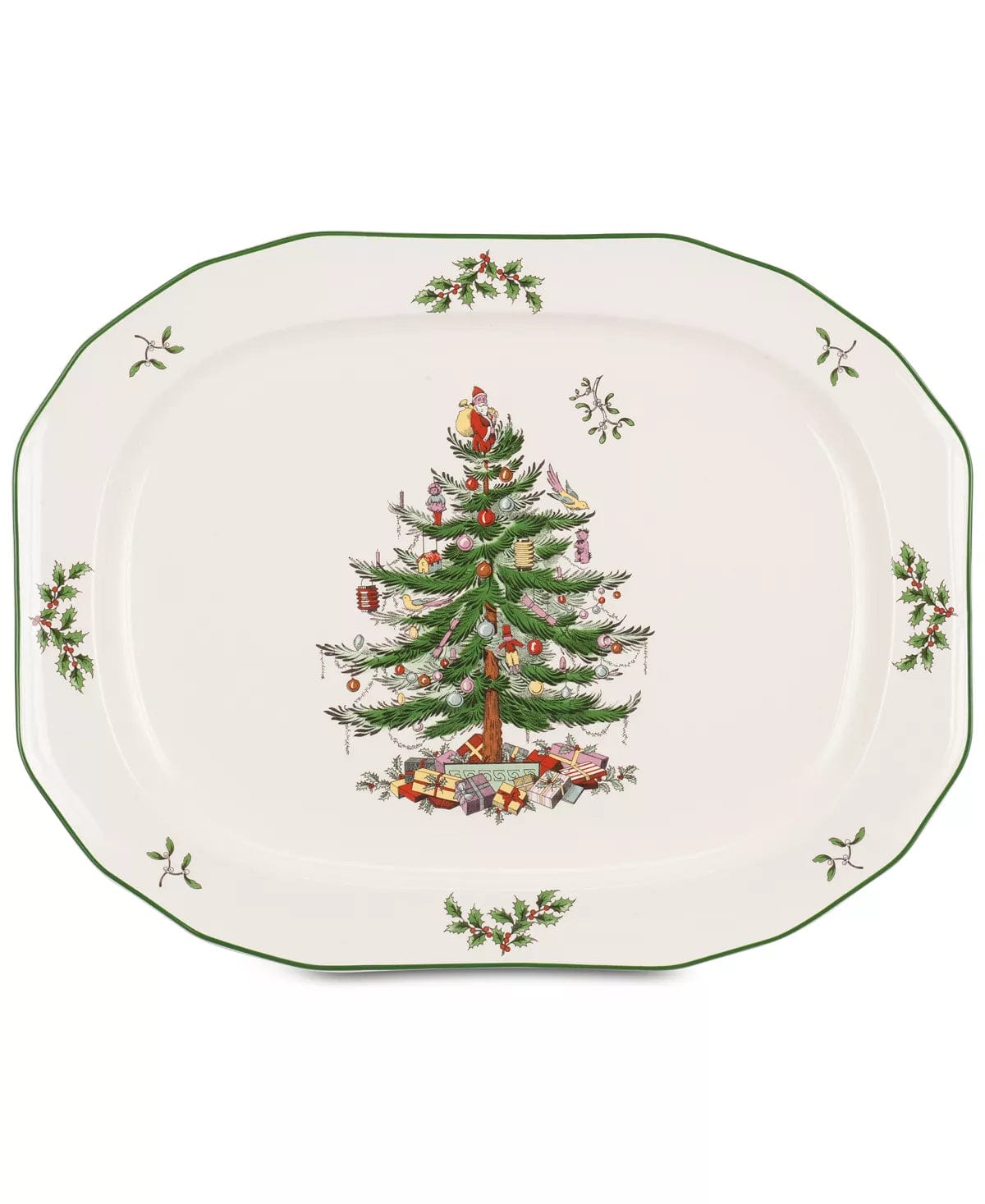 Spode Christmas Tree 14 Oval Platter Porcelain Dishwasher, microwave and freezer safe Imported、mySite、g9winljtr