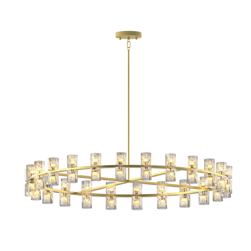 Modern 36" Gold Round Chandelier Light Fixture, K9 Crystal Chandeliers for Dining Room, Living Room, Dining Room Chandeliers Over Table, Chandelier for Bedroom, Foyer, Includes 36XG4 Bulbs、、eastwooduniform