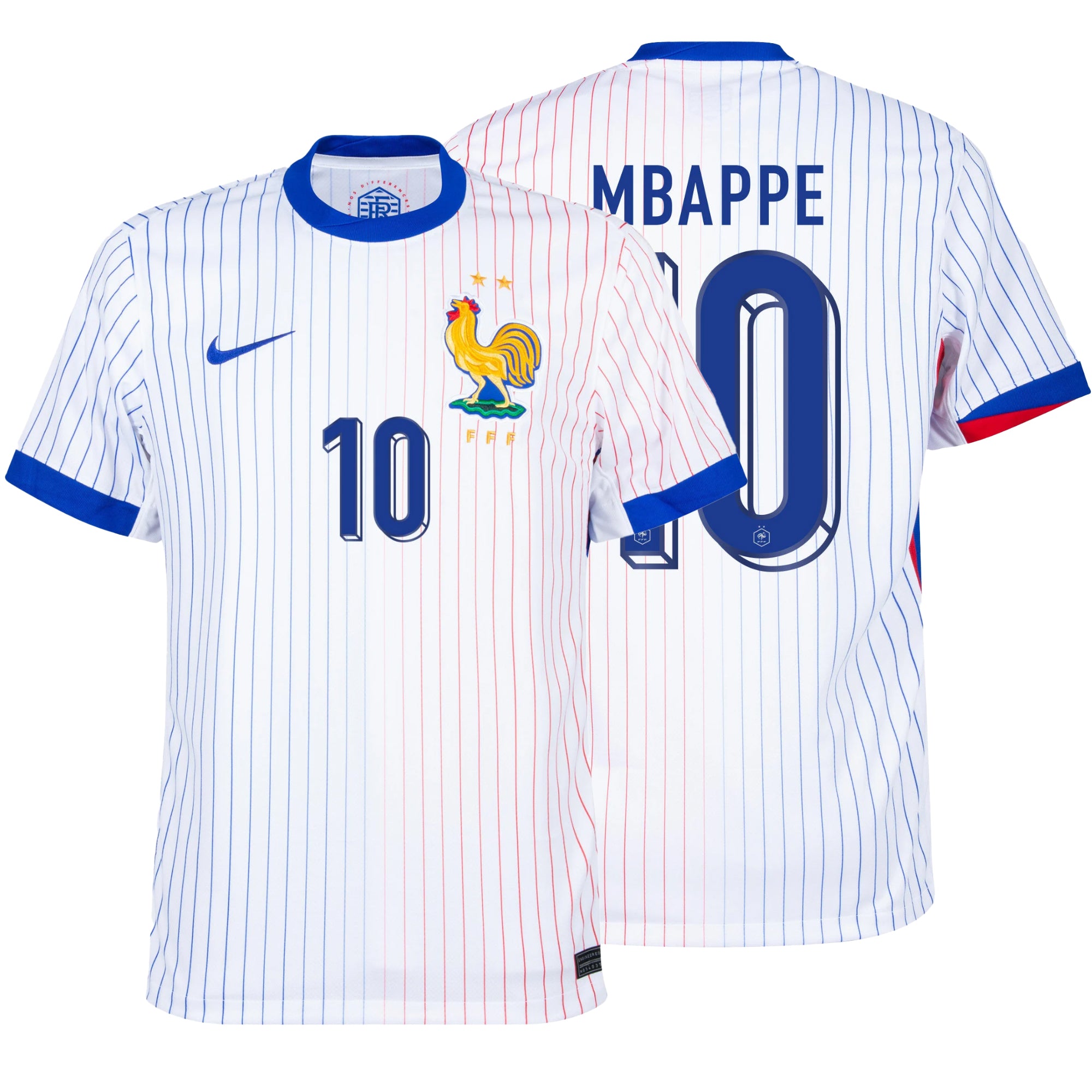 Nike Men's France 2024/25 Dri-Fit ADV Away Jersey w/ Mbappe # 10 Printing、mySite、noshort
