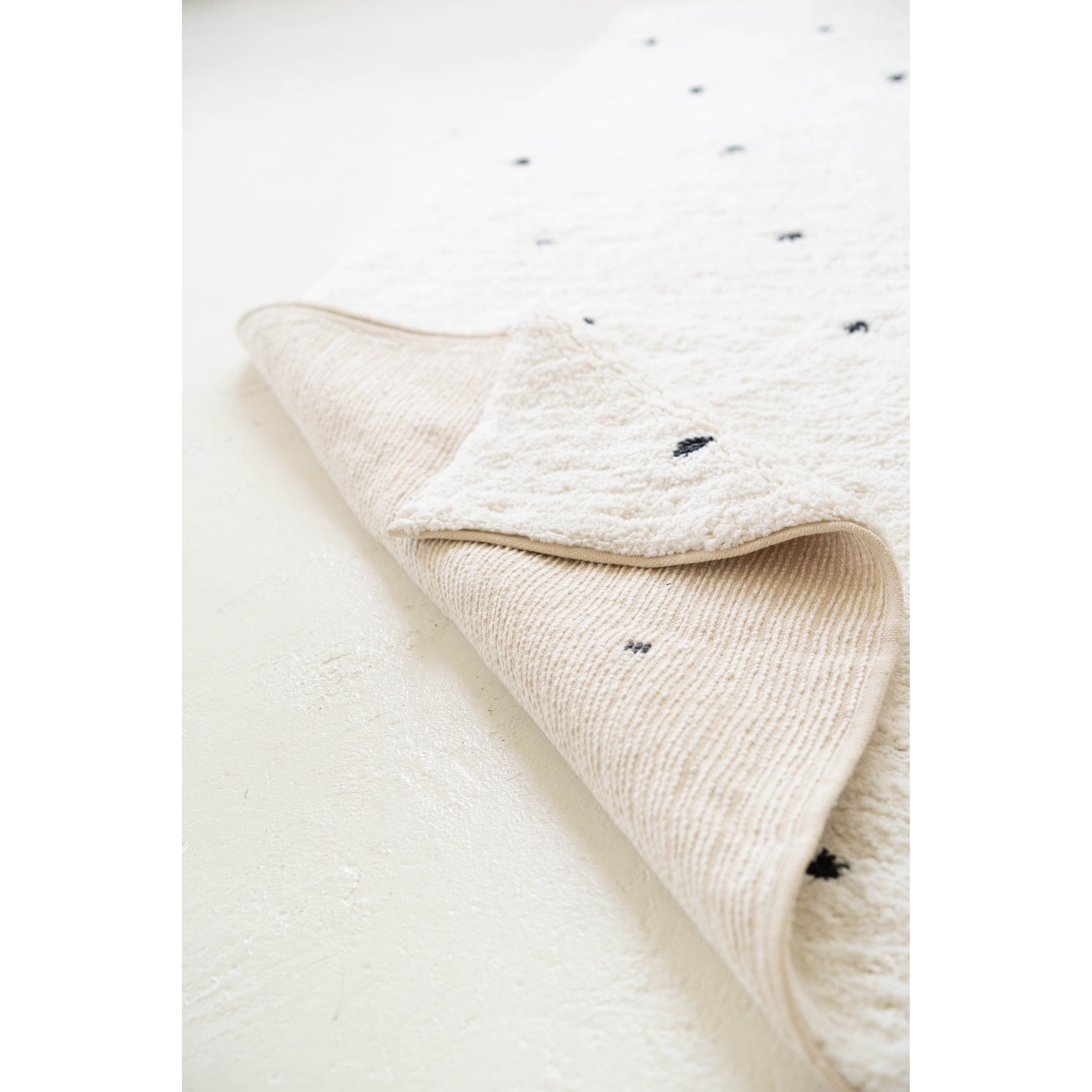 Signature Organic Cotton Ivory with Black Dots Washable Area Rug、mySite、gigharbornorthrealestate