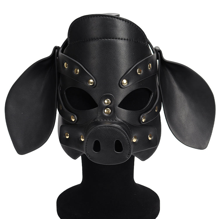 Zado BDSM Black Pig Mask | PU leather | Fetish | Couples、mySite、bottomscart