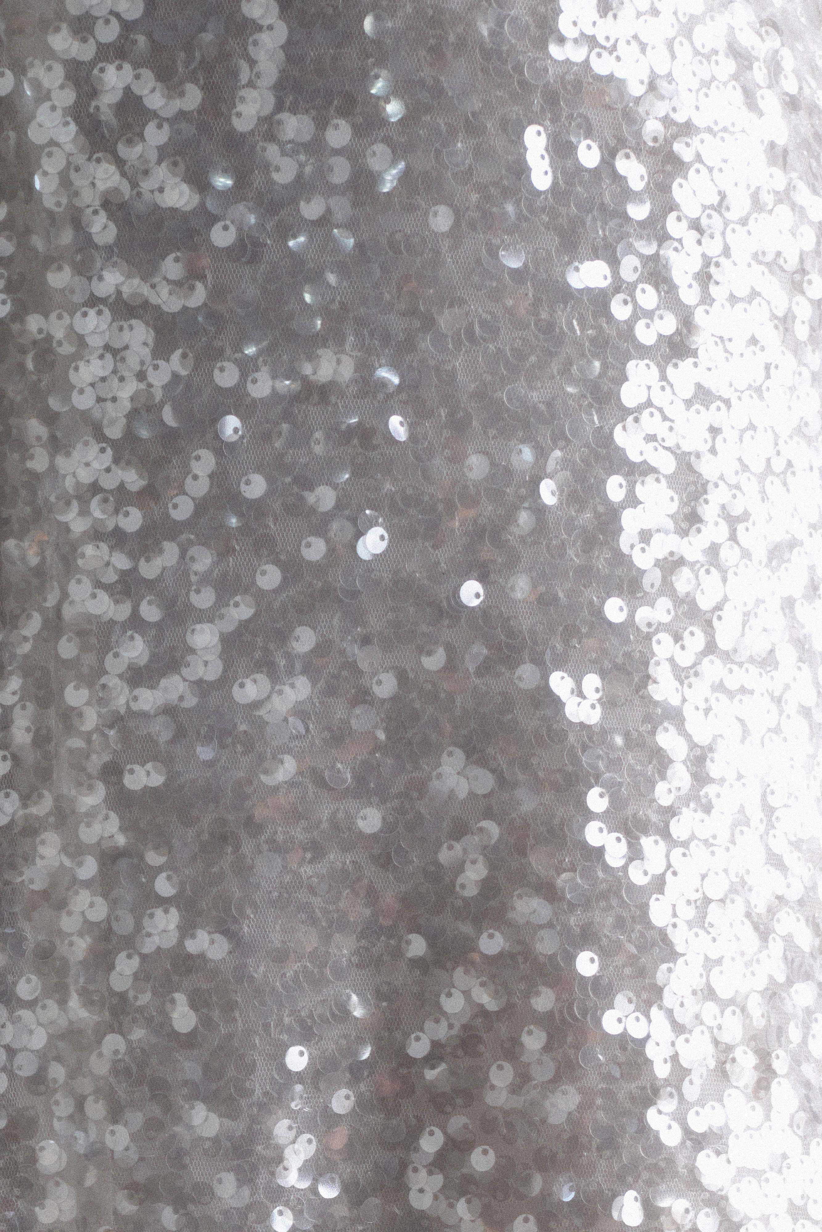 Sofia Long Sleeve Sequin Maxi Dress - White、mySite、solidvoid