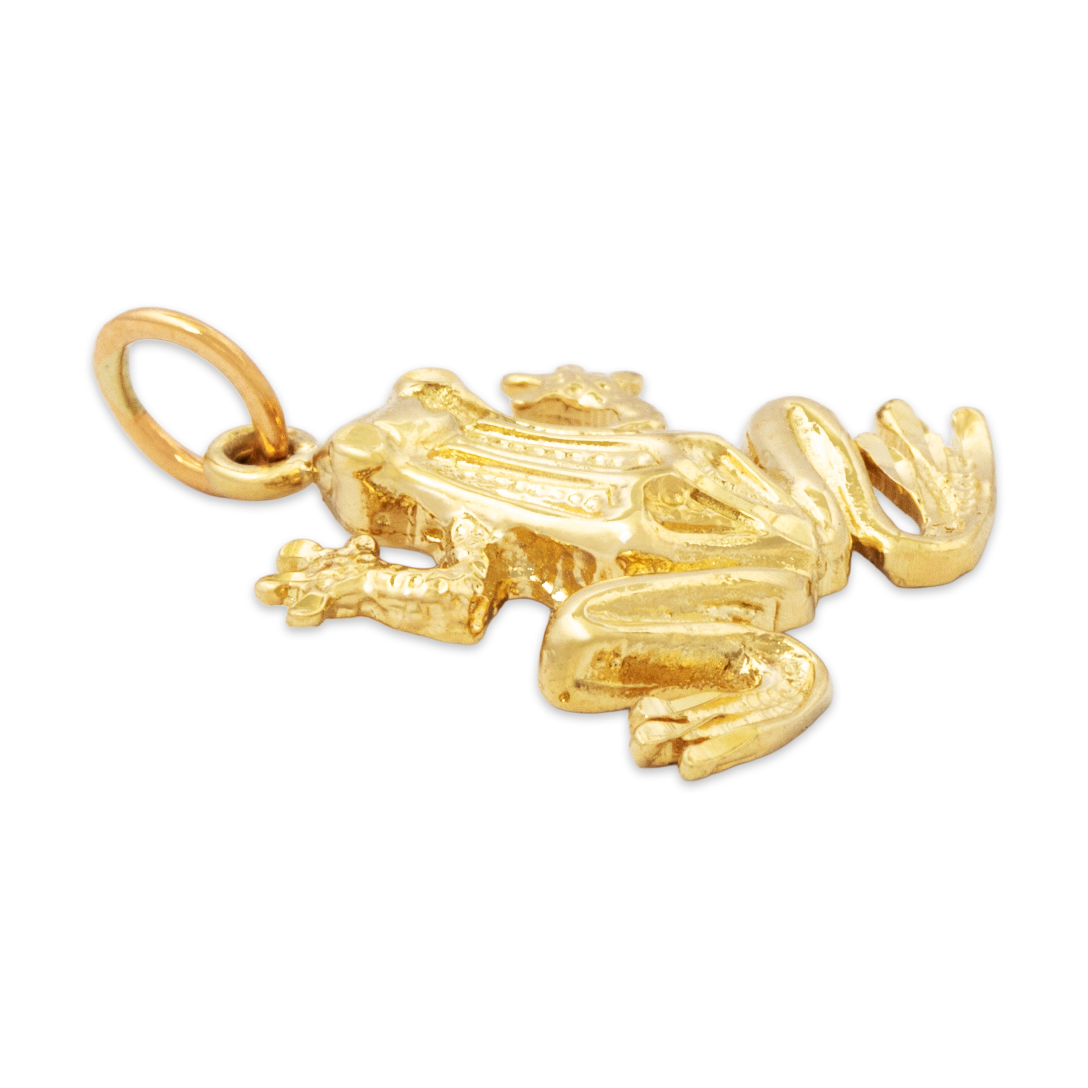 Vintage 14k Yellow Gold Hopping Figural Frog Charm / Pendant、mySite、hinf8tx79