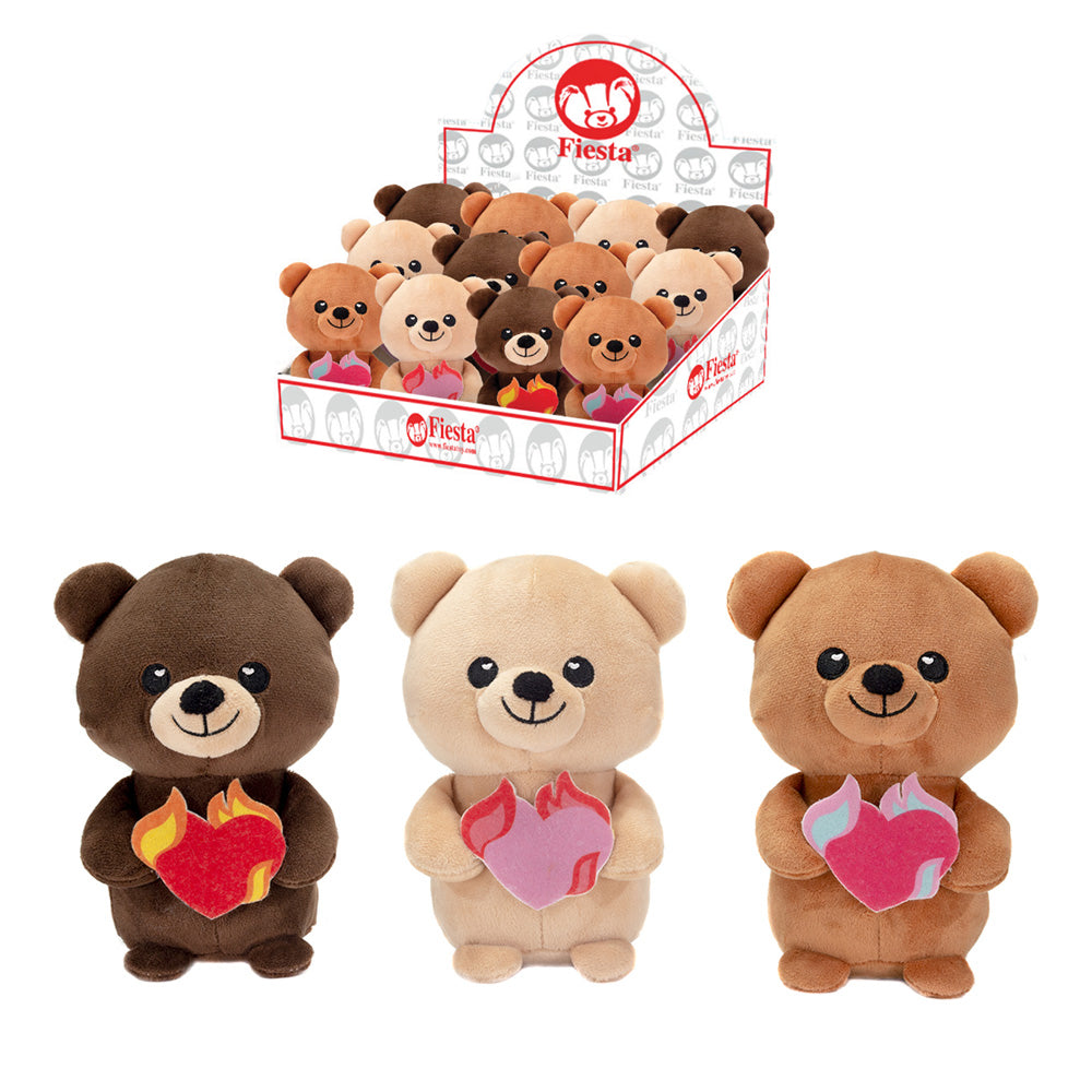 6IN 3 ASST BEARS - CHOCOLATE, BEIGE, TAN HOLD A HEART ON FIRE/IN PDQ、mySite、g9winljtr