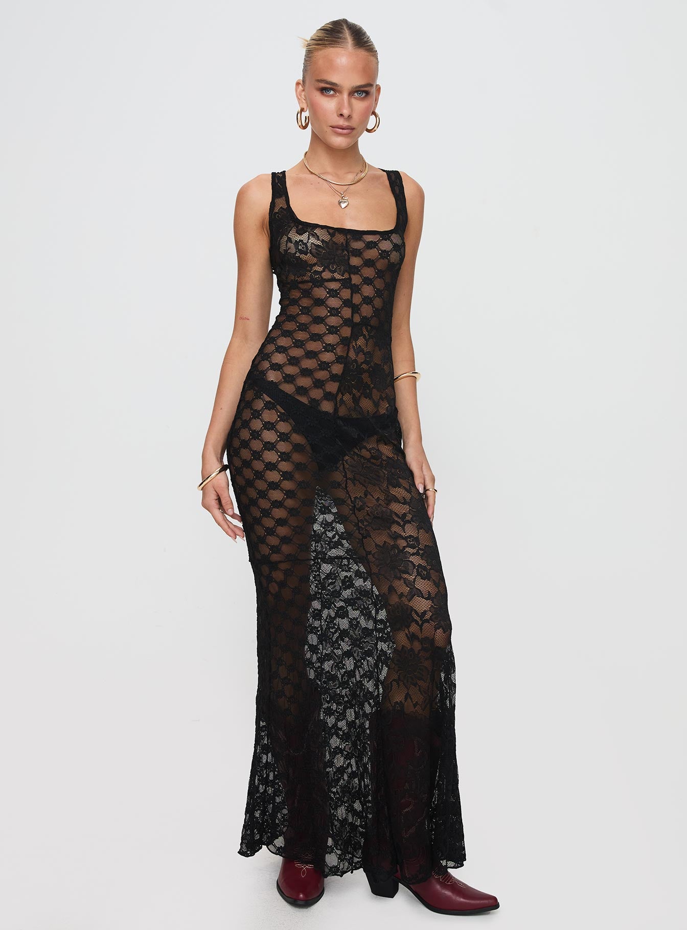 Zhara Lace Dress Black、mySite、solidvoid