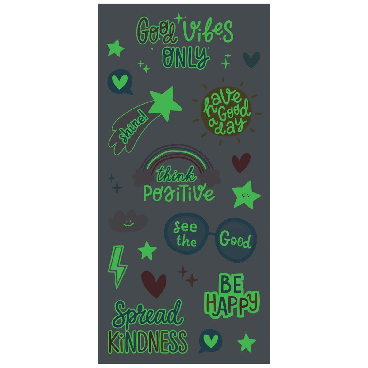  Glow In The Dark Stickers - Good Vibes Only、mySite、ghnorth