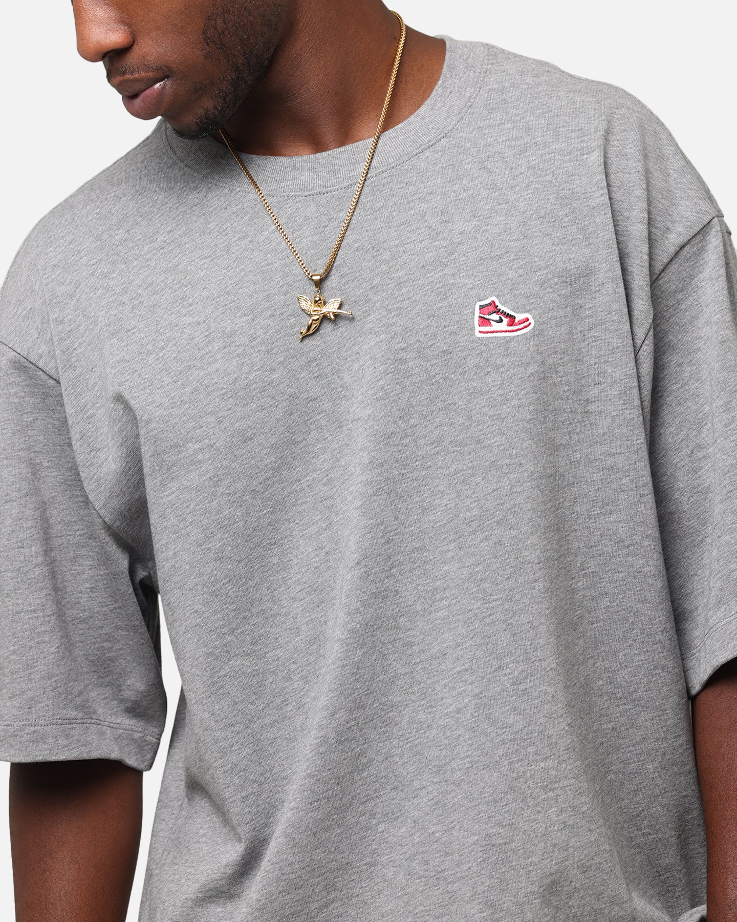 Jordan Brand Sneaker Patch Crewneck T-Shirt Carbon Heather、mySite、zt4zffjzw