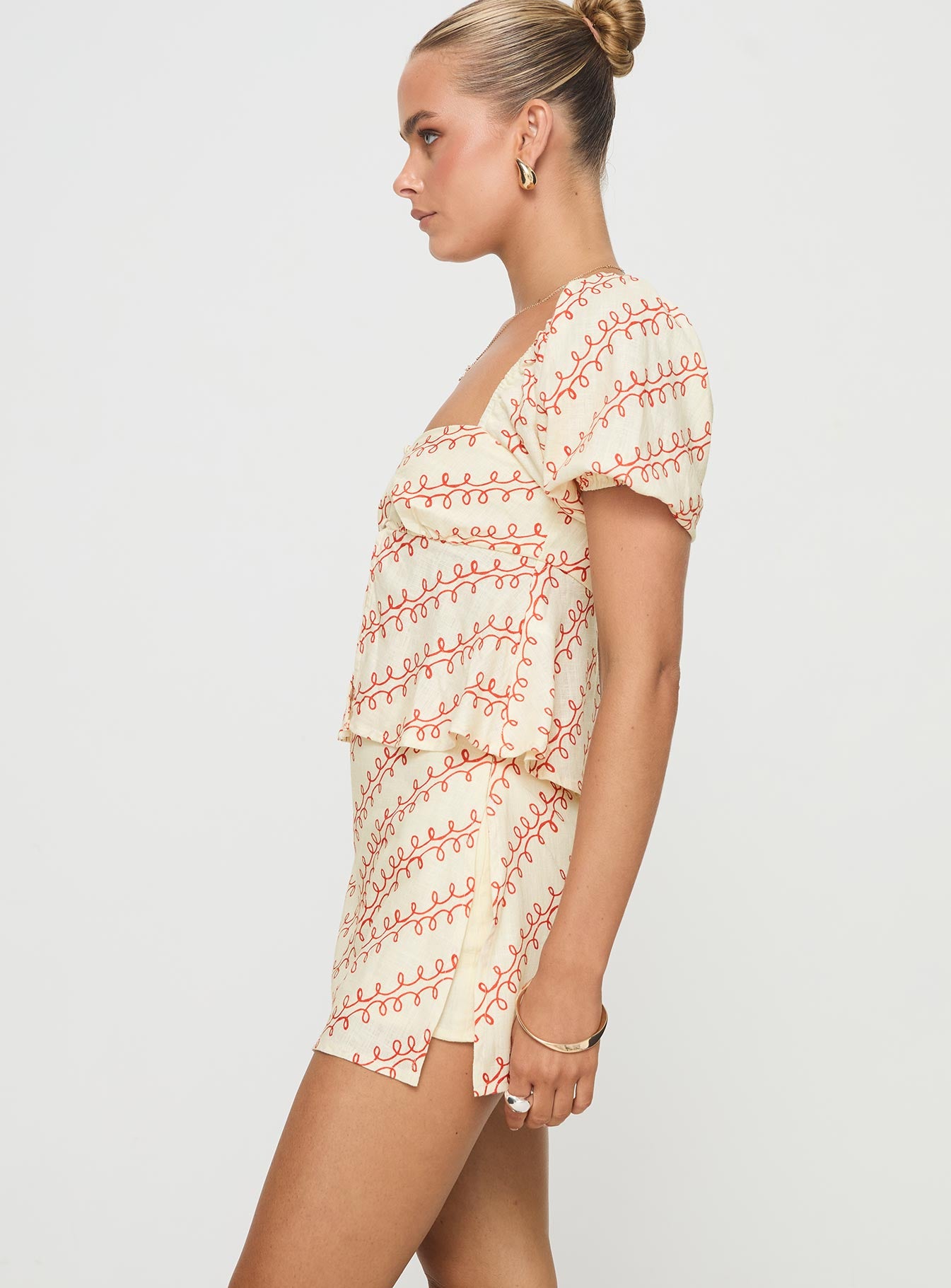 Adios Linen Blend Skort Multi、mySite、solidvoid