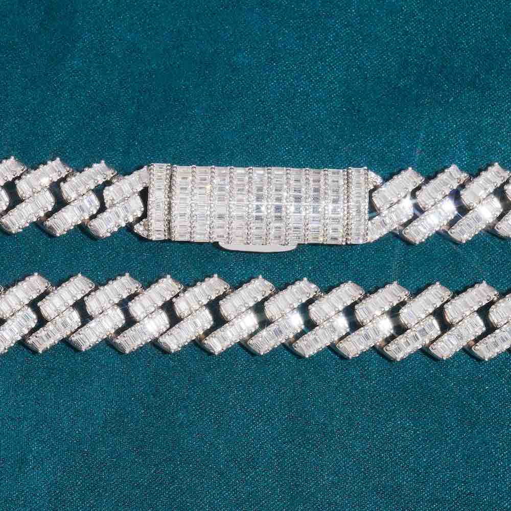 13MM Baguette Diamond Iced Out Cuban Link Chain 14K Gold、mySite、hinf8tx79