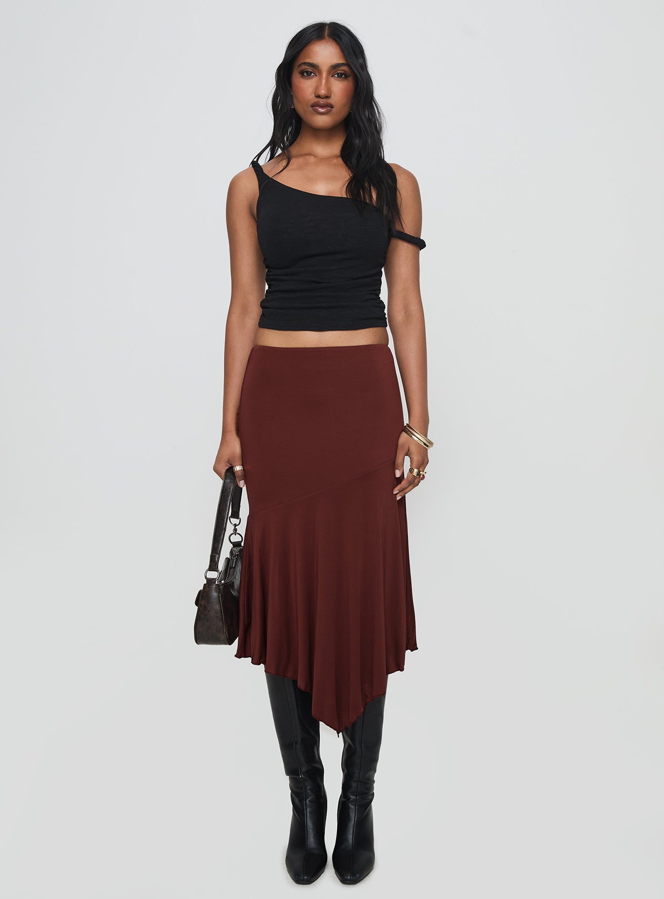 Messenger One Shoulder Top Black、mySite、solidvoid