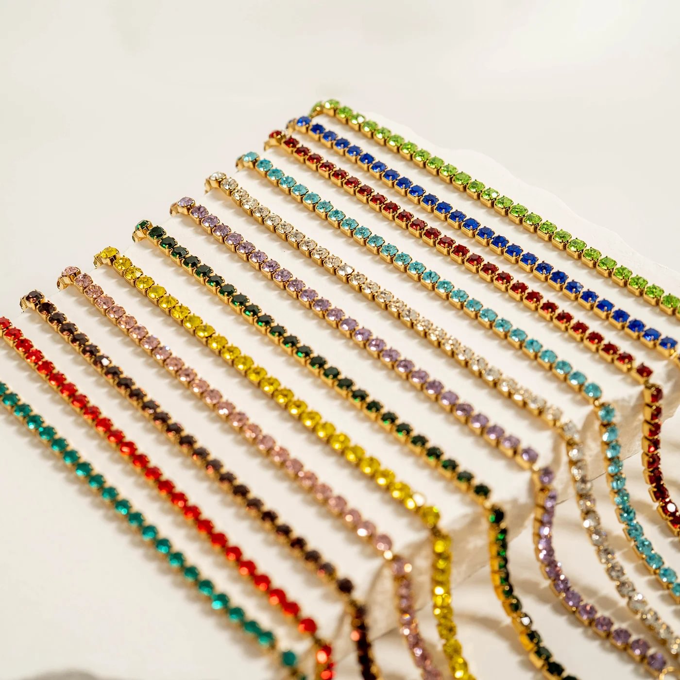 18K Gold PVD Stainless Steel Birthstone Tennis Bracelet / TBR0008、mySite、dreamappss