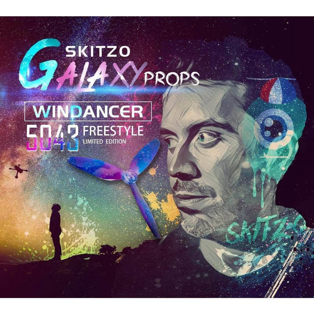  Gemfan WinDancer 5043S POPO Compatible Tri-Blade 5 Prop 4 Pack - Skitzo Galaxy Limited Edition、mySite、merchandisen