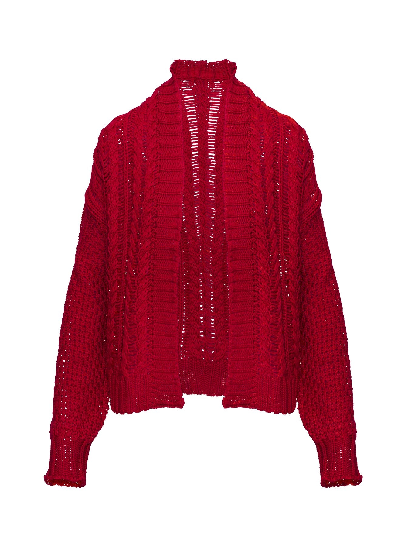 Abner Cable Cardigan Red、mySite、solidvoid