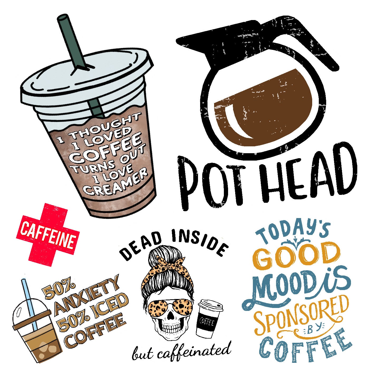  Coffee #1 Vinyl Sticker Decal Set、mySite、ghnorth