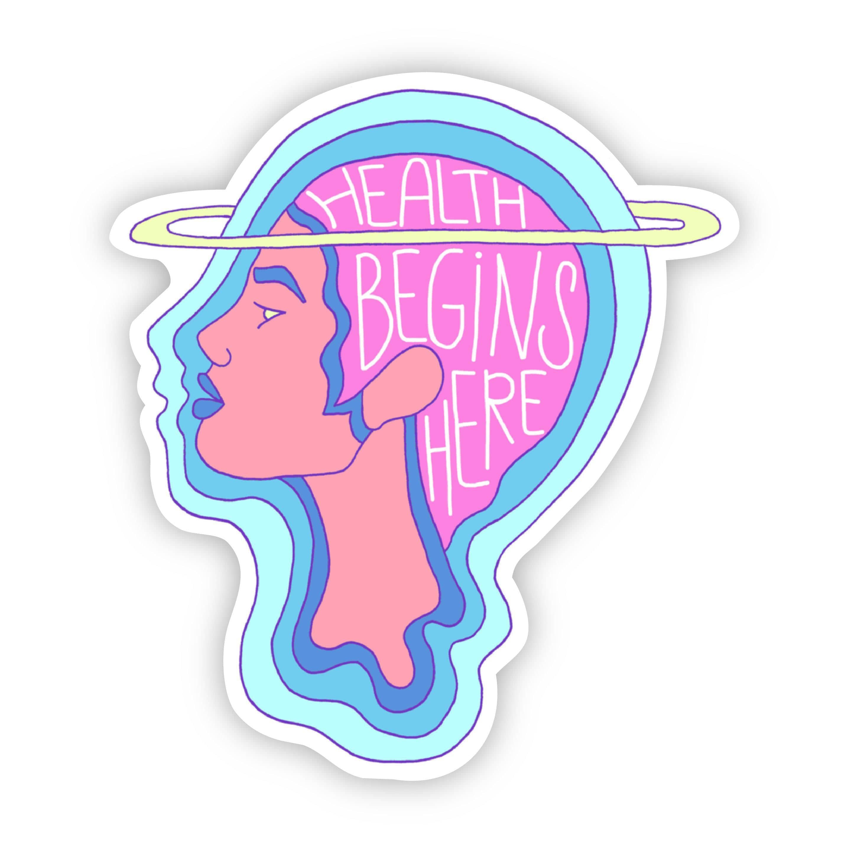  Health Begins Here - Mental Health Sticker、mySite、elrpsem3k