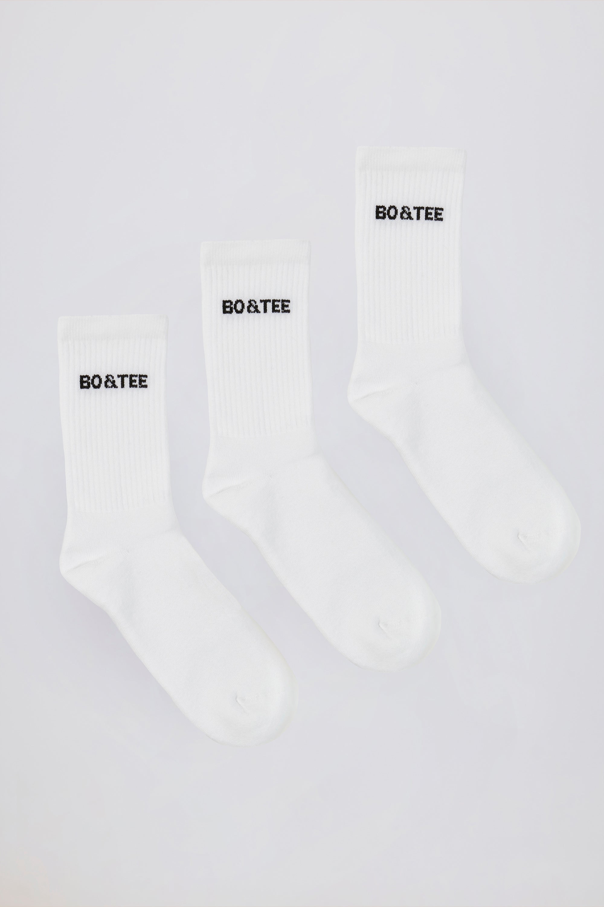 Ribbed Crew Sock Bundle in White、mySite、solidvoid