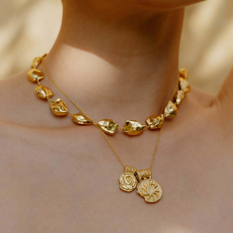 Molten Nugget Necklace | 14K Gold Plated、mySite、camillekostekn