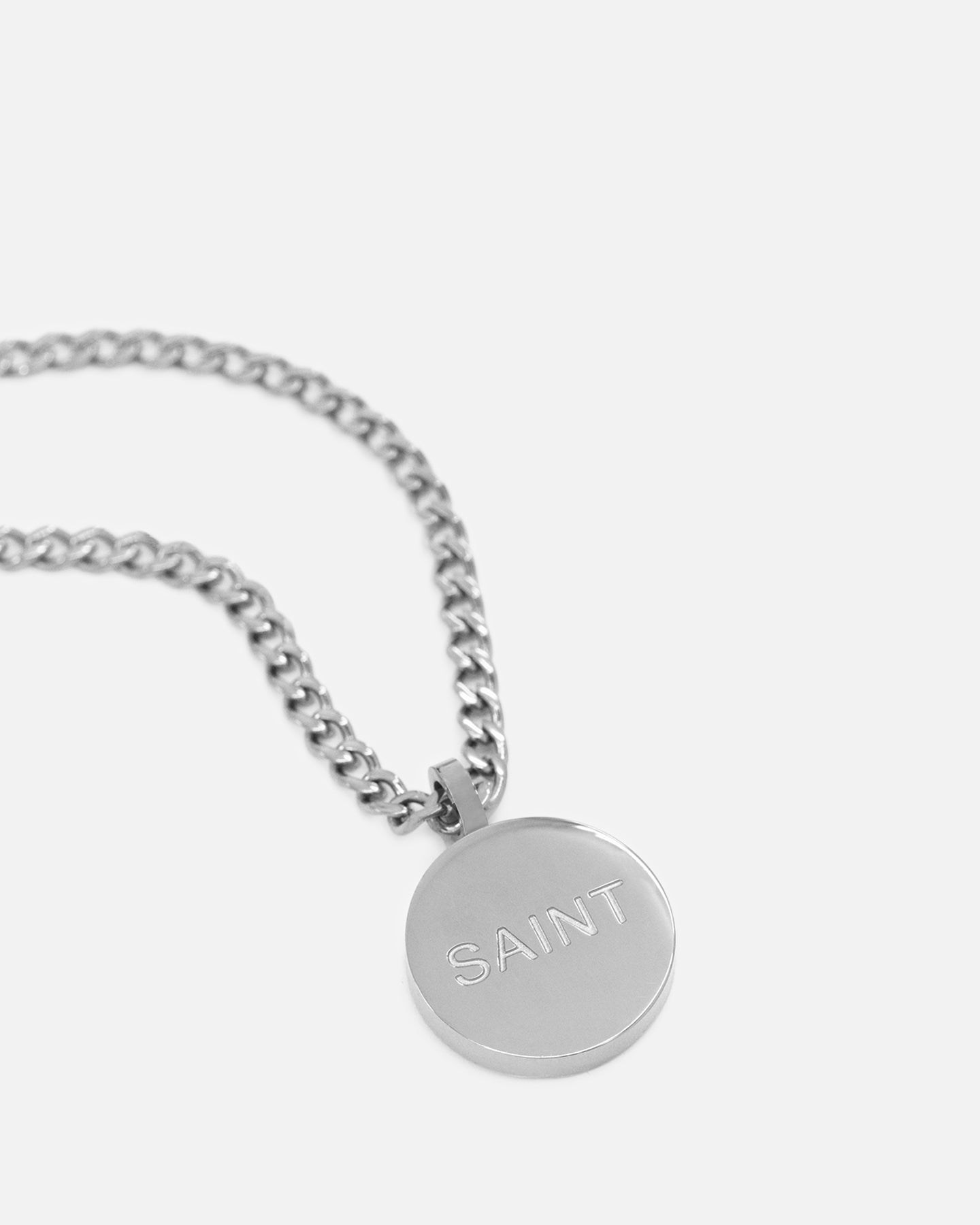 Saint Morta Round Totem Pendant Chain White Gold、mySite、zt4zffjzw