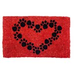 Paw Print Heart Handwoven Coconut Fiber Doormat、mySite、g9winljtr