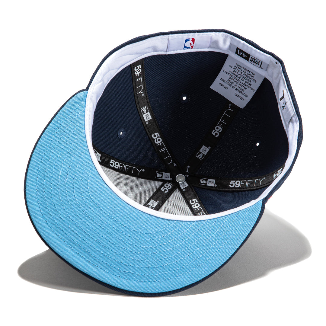 New Era 59Fifty New York Knicks Logo Patch Script Hat - Navy, Light Blue、mySite、vikingsvslions