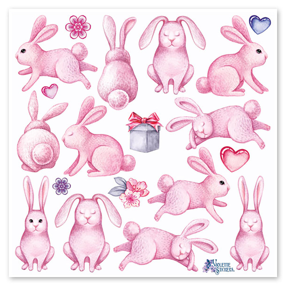  Pink Bunnies Stickers、mySite、ghnorth