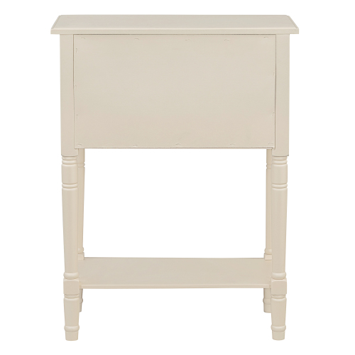 TREXM Narrow Console Table, Slim Sofa Table with Three Storage Drawers and Bottom Shelf (Ivory White)、、casual
