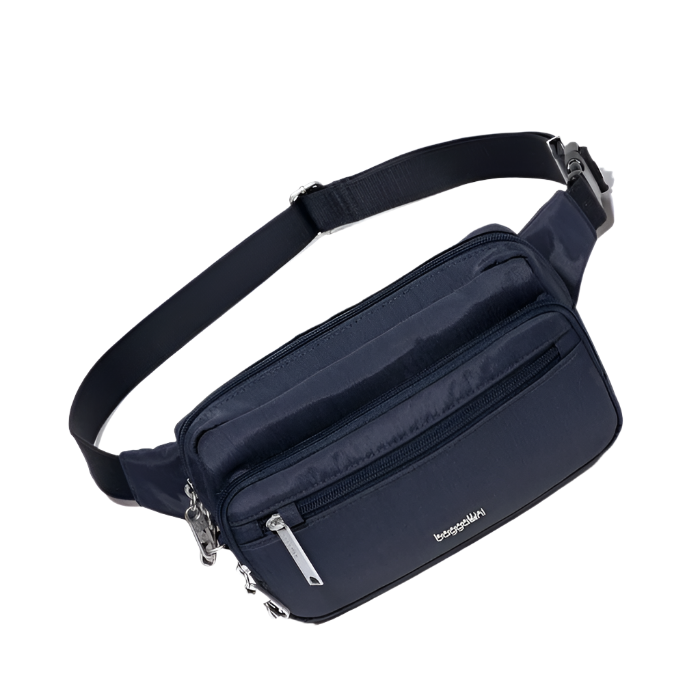  Baggallini Securtex® Anti-Theft Sling Bag - French Navy、mySite、preschool7hills
