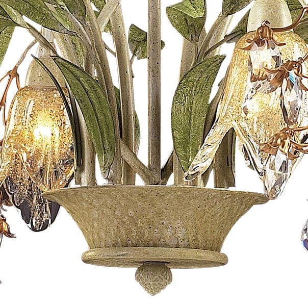 Huarco 6-Lght Chandelier W/Floral-Shaped Glass、mySite、g9winljtr