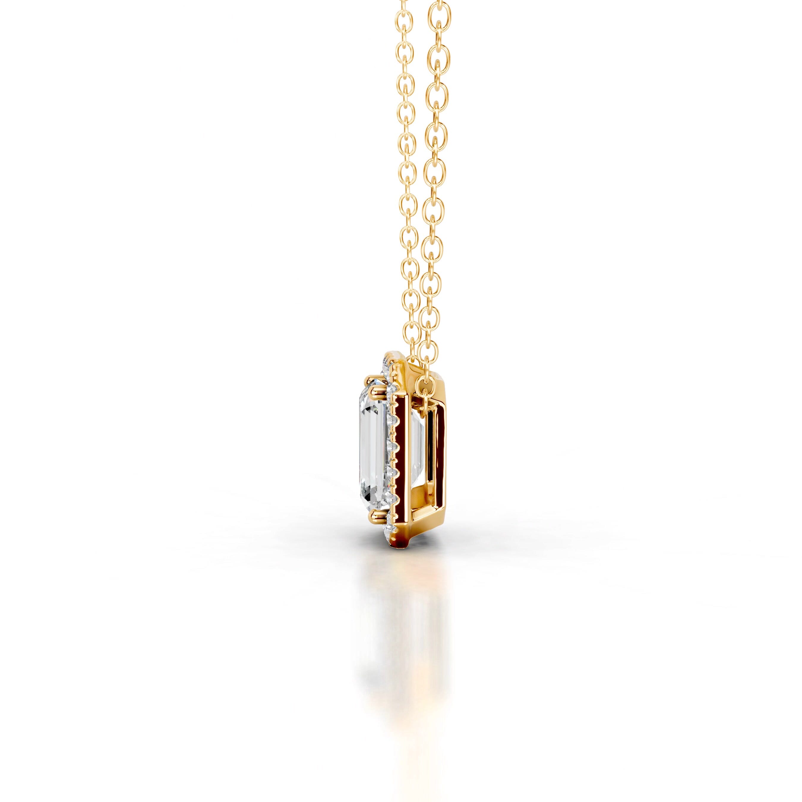 Eden Lab Grown Diamond Halo Pendant - 18K Yellow Gold、mySite、hinf8tx79