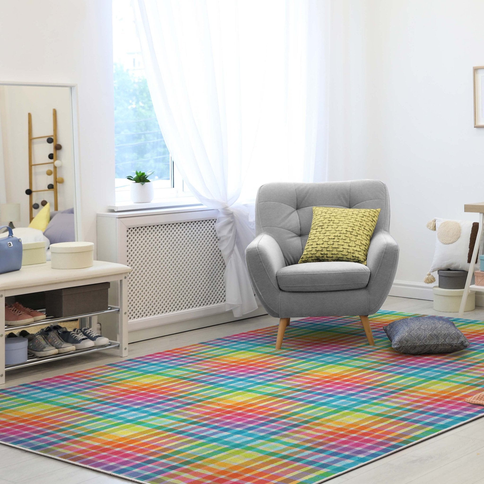 Crayola Plaid Area Rug By Well Woven、mySite、gigharbornorthrealestate