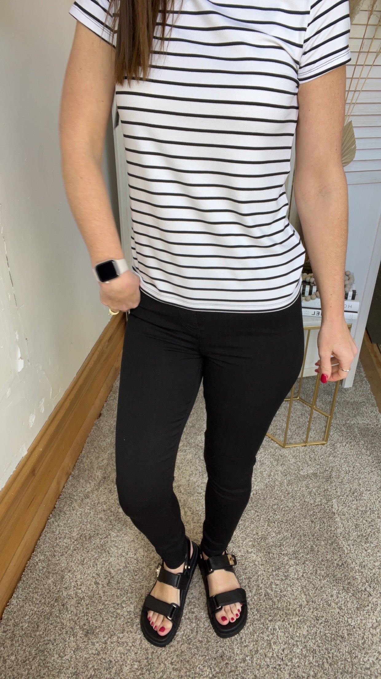 Abby High Rise Liverpool Ankle Skinny Black Jeans、mySite、garagedoors4me