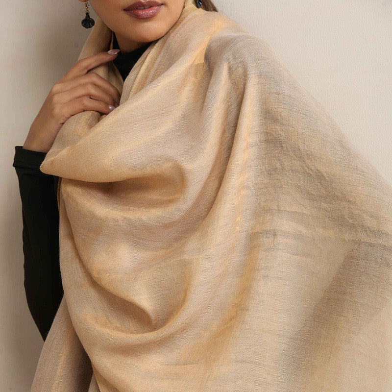 Woolen Solid Stole | Beige、mySite、camillekostekn