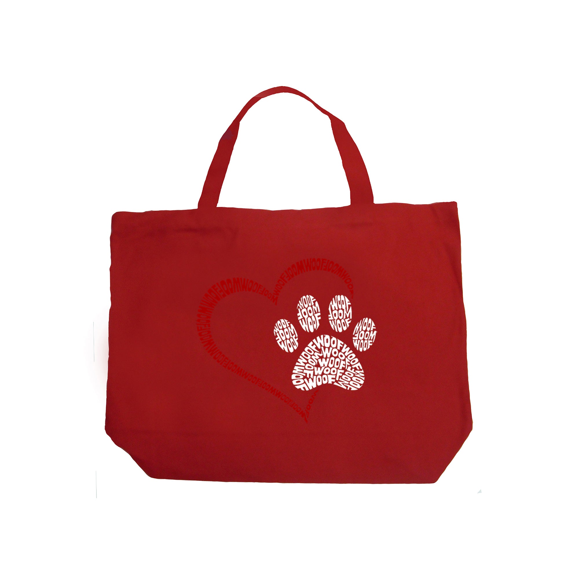 Paw Heart - Large Word Art Tote Bag、mySite、camillekostekn