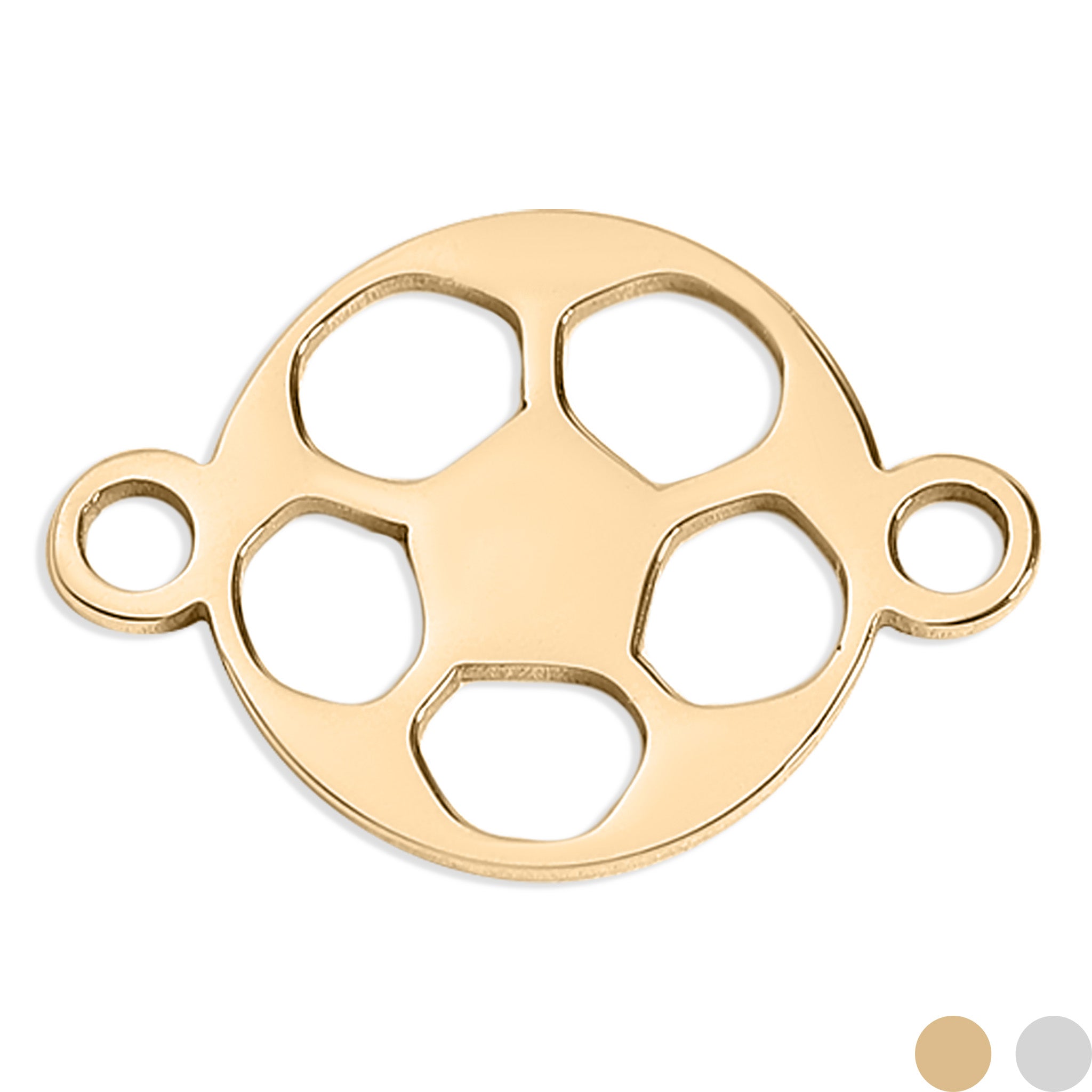 18K Gold PVD Stainless Steel Soccer Ball Connector Charm / PDL0160、mySite、dreamappss