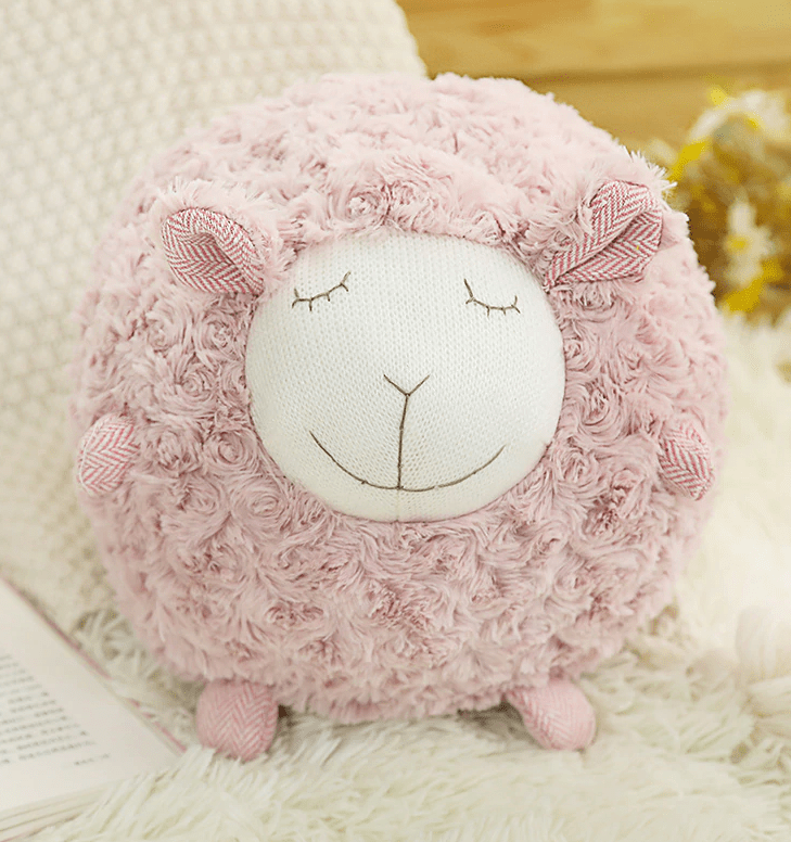 Fluffy Ewe Sheep Plushie, Chair Cushion or Baby Floor Play Mat Embroidered Features *、mySite、g9winljtr