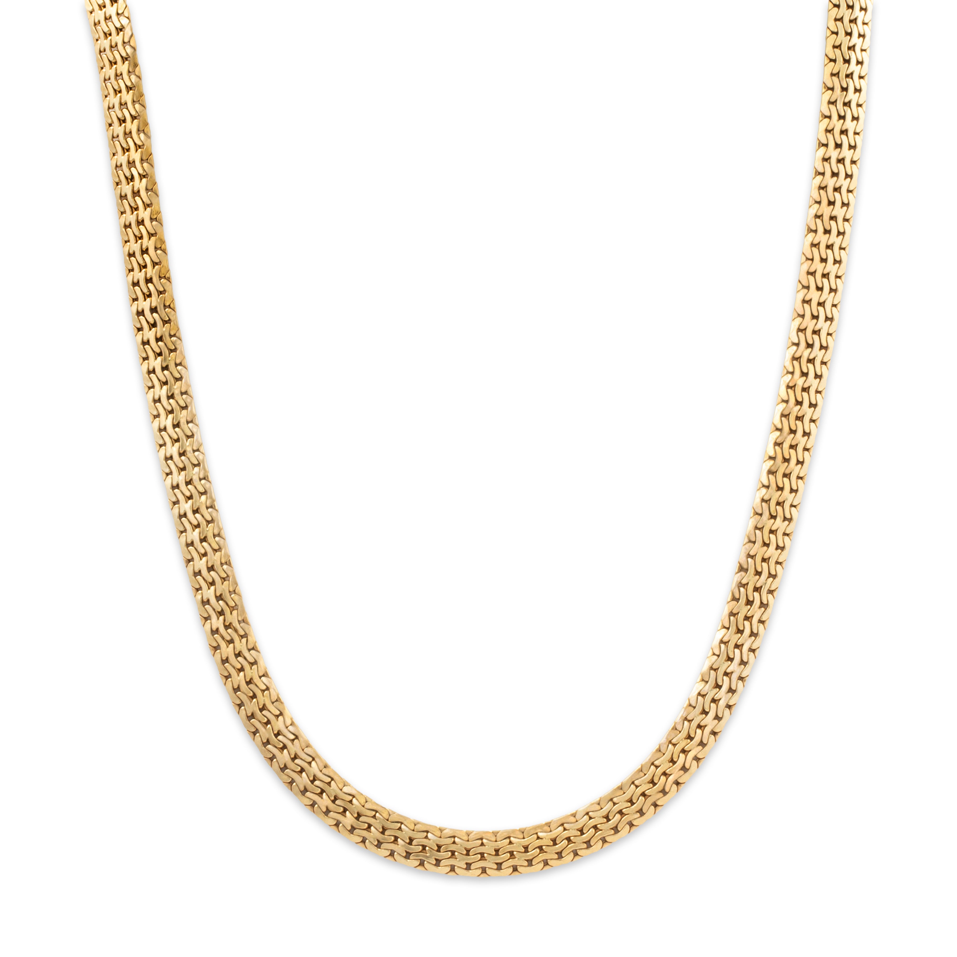 Vintage Italian 14k Yellow Gold Interlocking Chain Statement Necklace 17、mySite、hinf8tx79